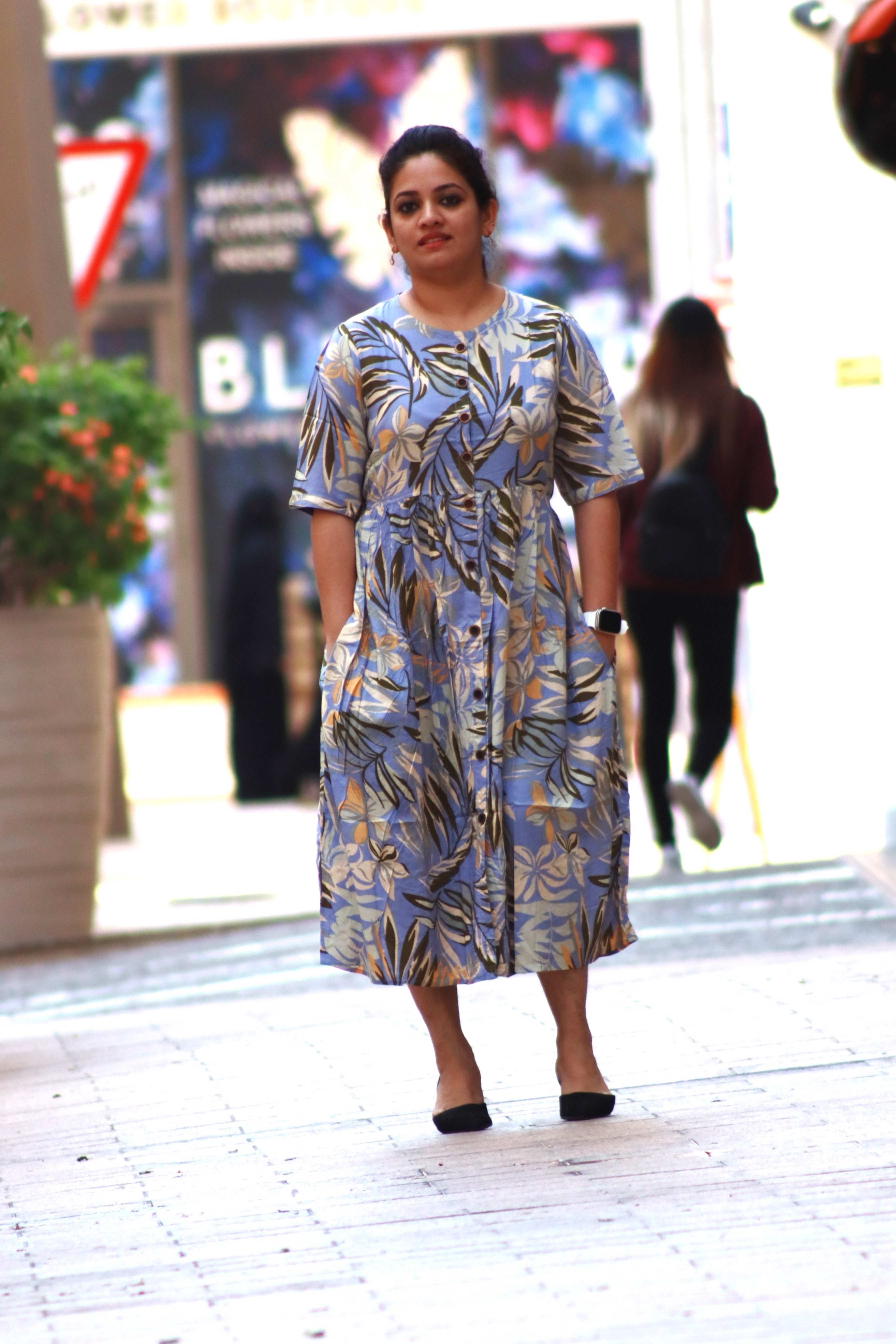 LEAF PRINTED ELEGANT FULL OPEN FEEDING TOPS